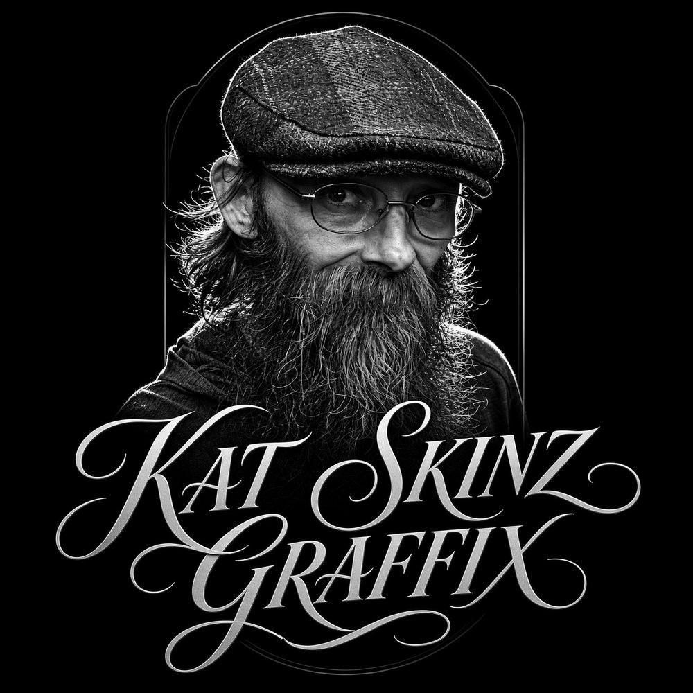 Kat Skinz Graffix black-and-white portrait